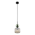 Suspension sur câble SOPHIA 1xE14/10W/230V noir/vert/beige fumé