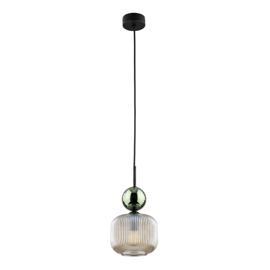 Suspension sur câble SOPHIA 1xE14/10W/230V noir/vert/beige fumé
