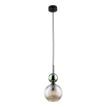 Suspension sur câble SOPHIA 1xE14/10W/230V noir/vert/beige fumé