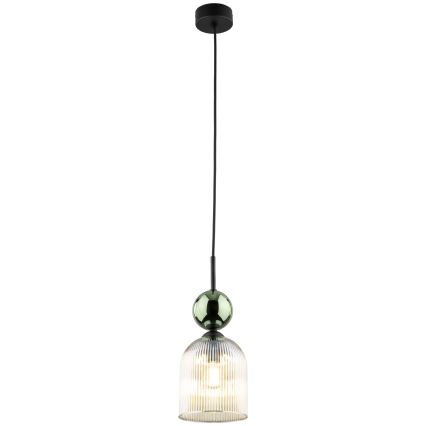 Suspension sur câble SOPHIA 1xE14/10W/230V noir/vert/beige fumé