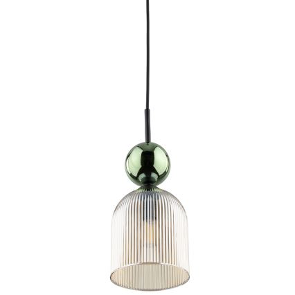 Suspension sur câble SOPHIA 1xE14/10W/230V noir/vert/beige fumé