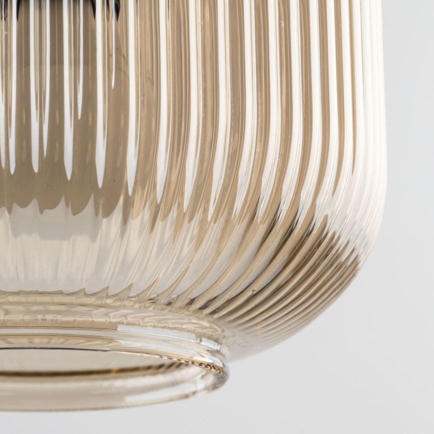 Suspension sur câble SOPHIA 1xE14/10W/230V noire/beige fumé