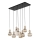 Suspension sur câble SOPHIA 8xE14/10W/230V noir/beige fumé