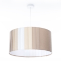 Suspension sur câble STRIPES 1xE27/60W/230V Ø 40 cm beige
