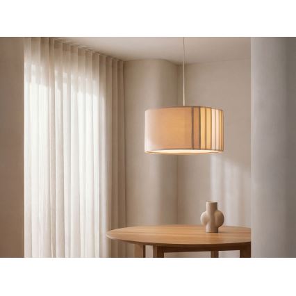 Suspension sur câble STRIPES 1xE27/60W/230V Ø 40 cm beige