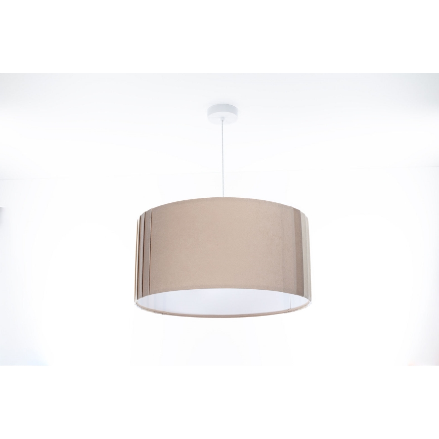 Suspension sur câble STRIPES 1xE27/60W/230V Ø 40 cm beige