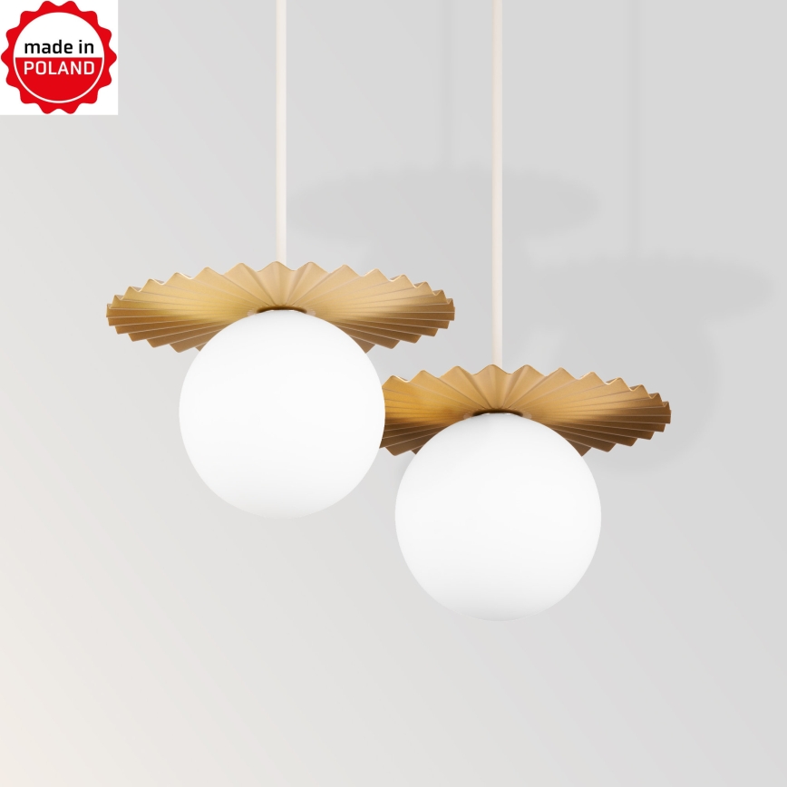 Suspension sur câble SUNPLISS 1xG9/10W/230V Ø 20 cm doré/crème