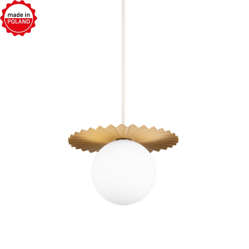Suspension sur câble SUNPLISS 1xG9/10W/230V Ø 20 cm doré/crème