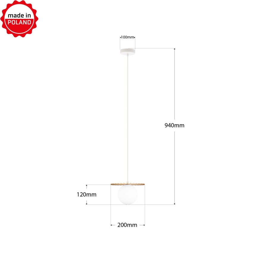 Suspension sur câble SUNPLISS 1xG9/10W/230V Ø 20 cm doré/crème