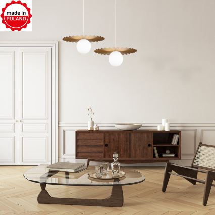 Suspension sur câble SUNPLISS 1xG9/10W/230V Ø 35 cm doré/crème