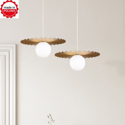 Suspension sur câble SUNPLISS 1xG9/10W/230V Ø 35 cm doré/crème