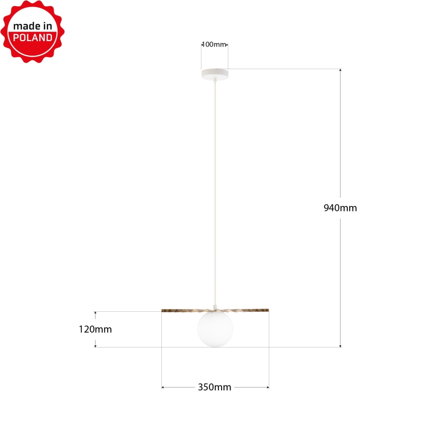 Suspension sur câble SUNPLISS 1xG9/10W/230V Ø 35 cm doré/crème