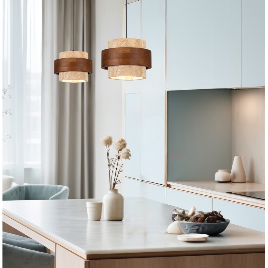 Suspension sur câble SUSAN 1xGX53/15W/230V, marron/beige