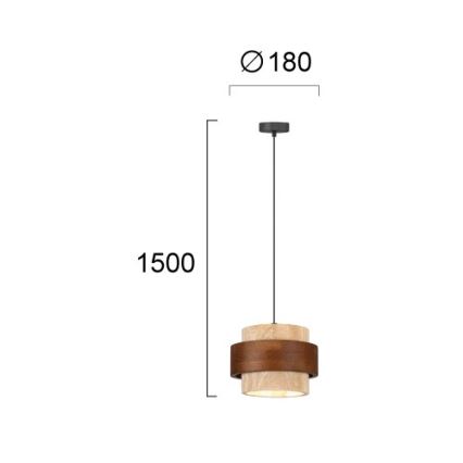 Suspension sur câble SUSAN 1xGX53/15W/230V, marron/beige