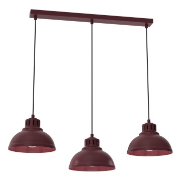 Suspension sur câble SVEN 3xE27/15W/230V bordeaux