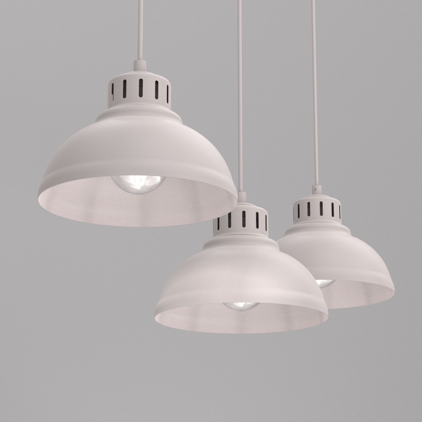 Suspension sur câble SVEN 3xE27/15W/230V, crème