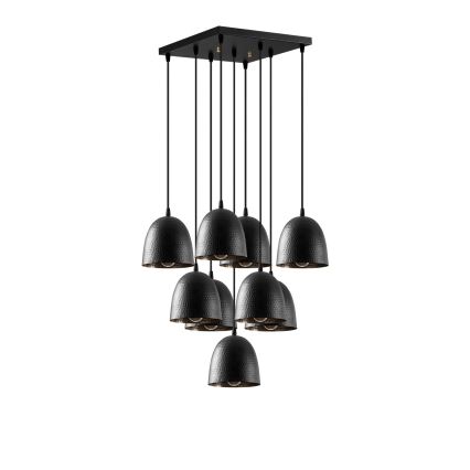 Suspension sur câble TATTOO 9xE27/40W/230V noire