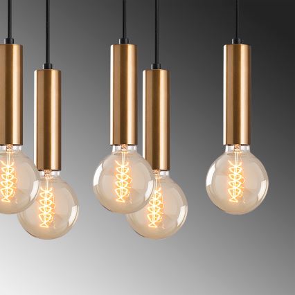 Suspension sur câble TEMPO 10xE27/40W/230V dorée