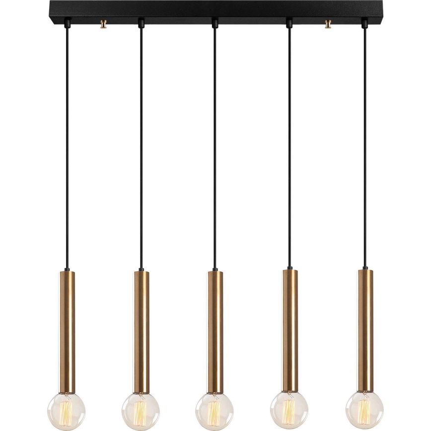 Suspension sur câble TEMPO 5xE27/40W/230V dorée