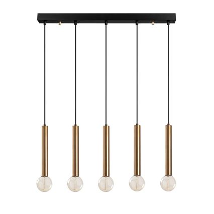 Suspension sur câble TEMPO 5xE27/40W/230V dorée