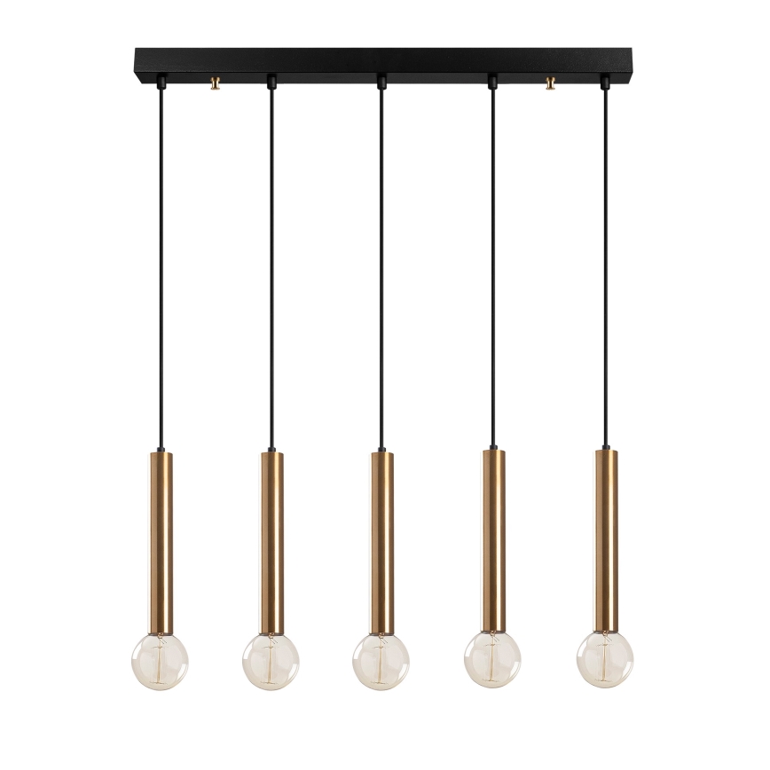 Suspension sur câble TEMPO 5xE27/40W/230V dorée