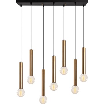 Suspension sur câble TEMPO 7xE27/40W/230V dorée