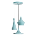 Suspension sur câble TOM 3xE27/40W/230V bleu