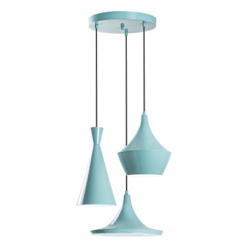Suspension sur câble TOM 3xE27/40W/230V bleu