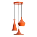 Suspension sur câble TOM 3xE27/40W/230V orange