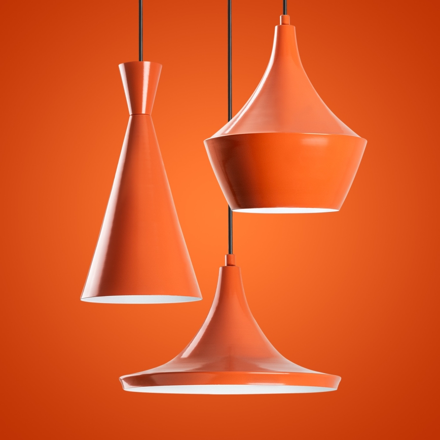 Suspension sur câble TOM 3xE27/40W/230V orange