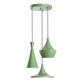 Suspension sur câble TOM 3xE27/40W/230V verte