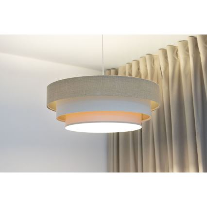 Suspension sur câble TRINITI 1xE27/60W/230V Ø 40 cm beige/crème