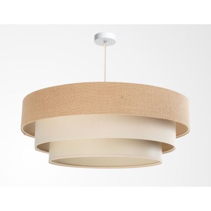 Suspension sur câble TRINITI 1xE27/60W/230V Ø 40 cm beige/crème