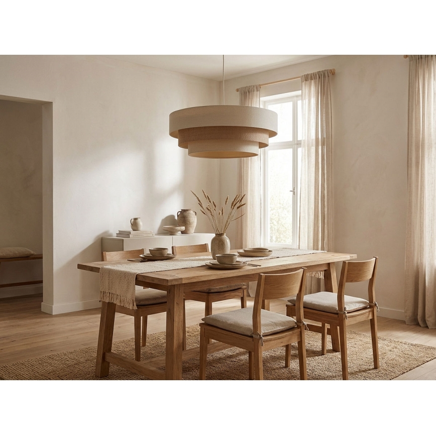 Suspension sur câble TRINITI 1xE27/60W/230V Ø 40 cm crème/beige