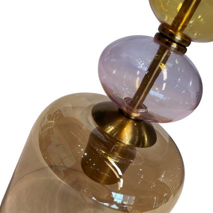 Suspension sur câble TROPEA 1xE27/15W/230V noir/beige fumé/rose