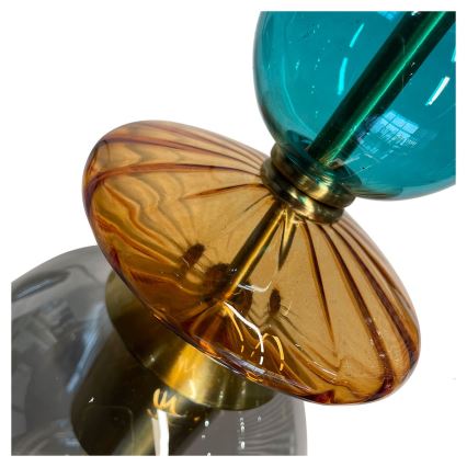 Suspension sur câble TROPEA 1xE27/15W/230V noir/bleu fumé/beige