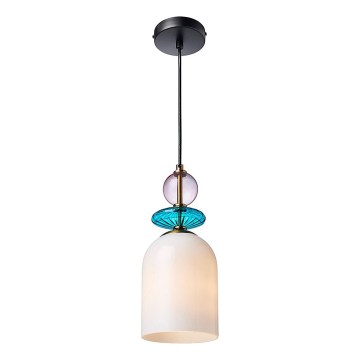 Suspension sur câble TROPEA 1xE27/15W/230V noir/violet fumé/bleu/blanc