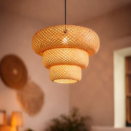 Suspension sur câble TULUM 1xE27/15W/230V en bambou