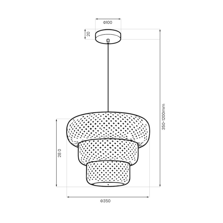 Suspension sur câble TULUM 1xE27/15W/230V en bambou