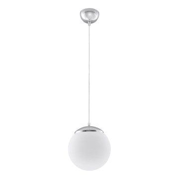 Suspension sur câble UGO 1xE27/15W/230V Ø 20 cm blanc/chrome brillant