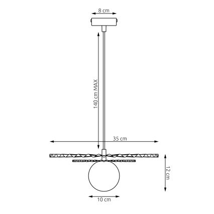 Suspension sur câble UMBRA 1xG9/8W/230V noir/orange