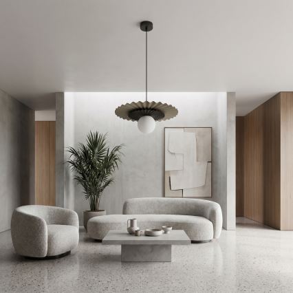 Suspension sur câble UMBRA 1xG9/8W/230V noire/beige