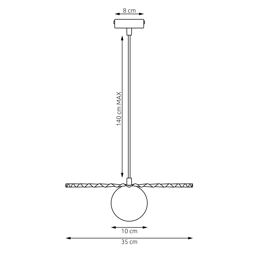 Suspension sur câble UMBRA 1xG9/8W/230V noire