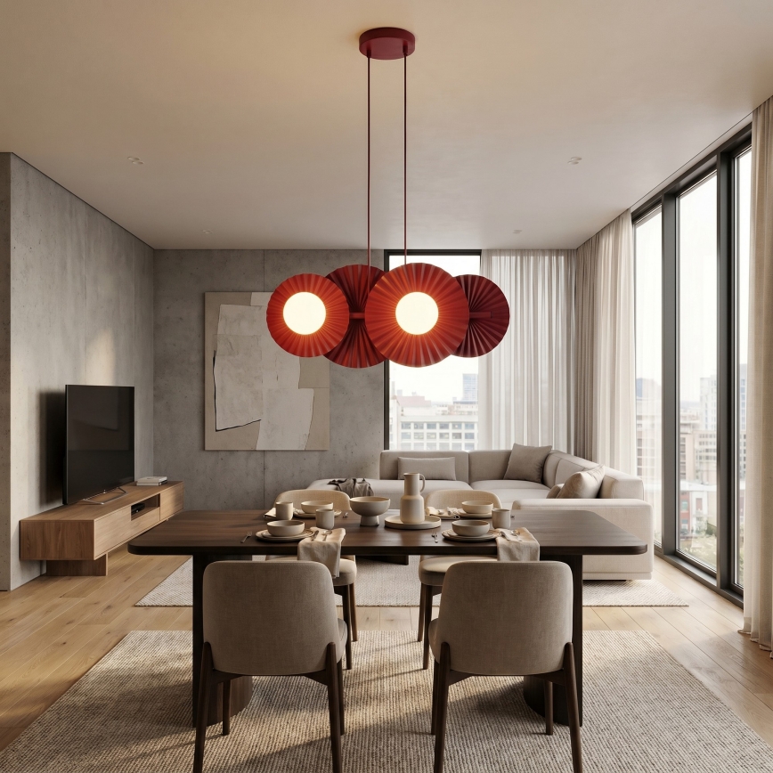Suspension sur câble UMBRA 4xG9/8W/230V rouge