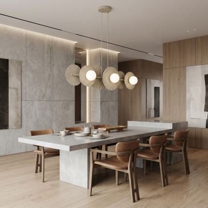 Suspension sur câble UMBRA 6xG9/8W/230V beige