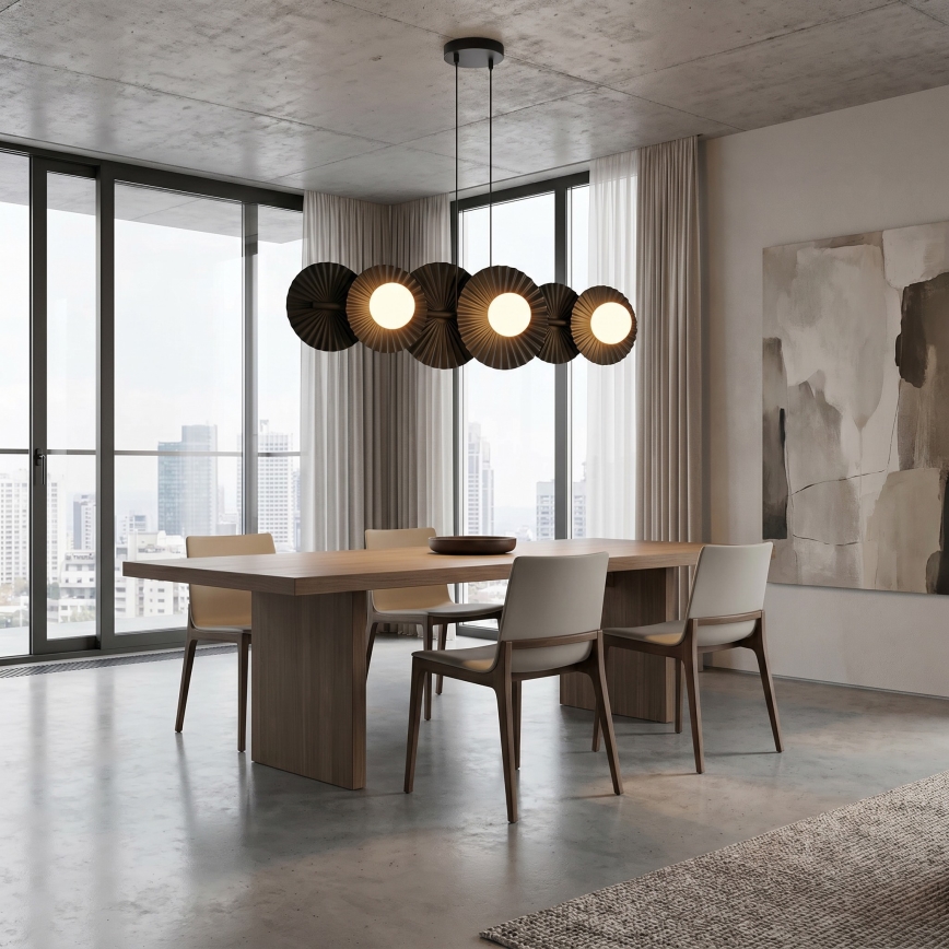 Suspension sur câble UMBRA 6xG9/8W/230V noire