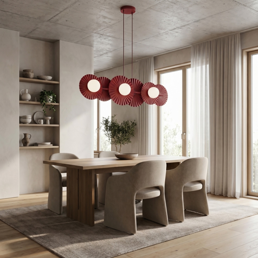 Suspension sur câble UMBRA 6xG9/8W/230V rouge