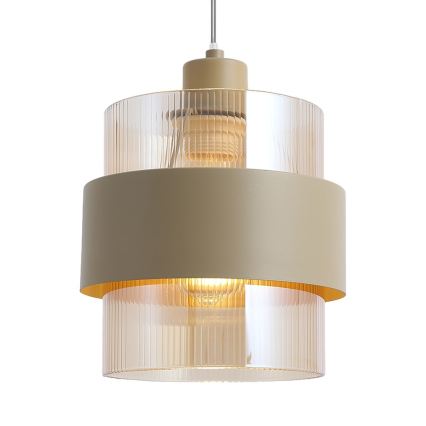 Suspension sur câble VALENTINO 1xE27/15W/230V beige/transparent