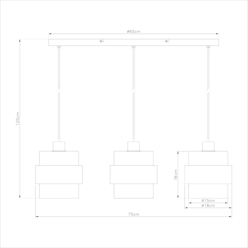 Suspension sur câble VALENTINO 3xE27/15W/230V beige/transparent