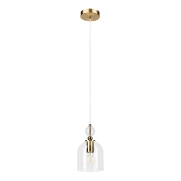 Suspension sur câble VELARE 1xE27/15W/230V, finition dorée/verre transparent